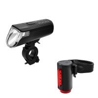 FISCHER TWIN Akku LED USB Beleuchtungs-Set 60 Lux mit 360 Grad Rückleuchte